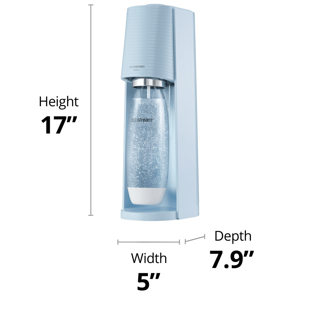 SodaStream Terra misty blue Sparkling Water Maker dimensions